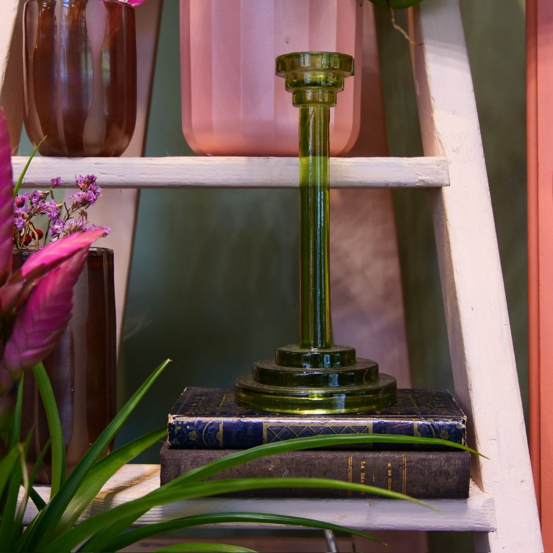 MADAM STOLTZ – Bougeoir en verre vintage