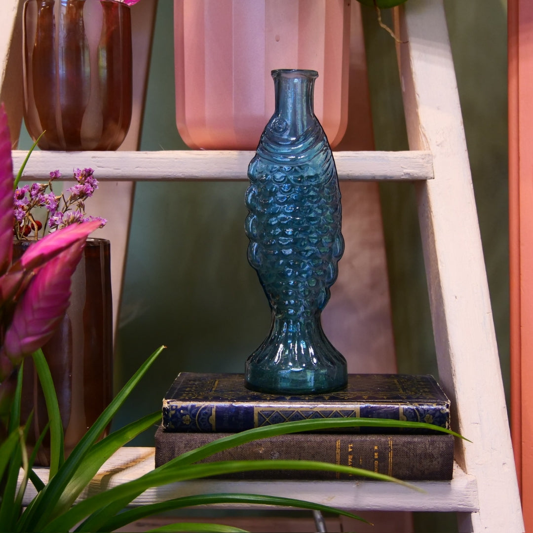 MADAM STOLTZ – Carafe / vase poisson en verre recyclé