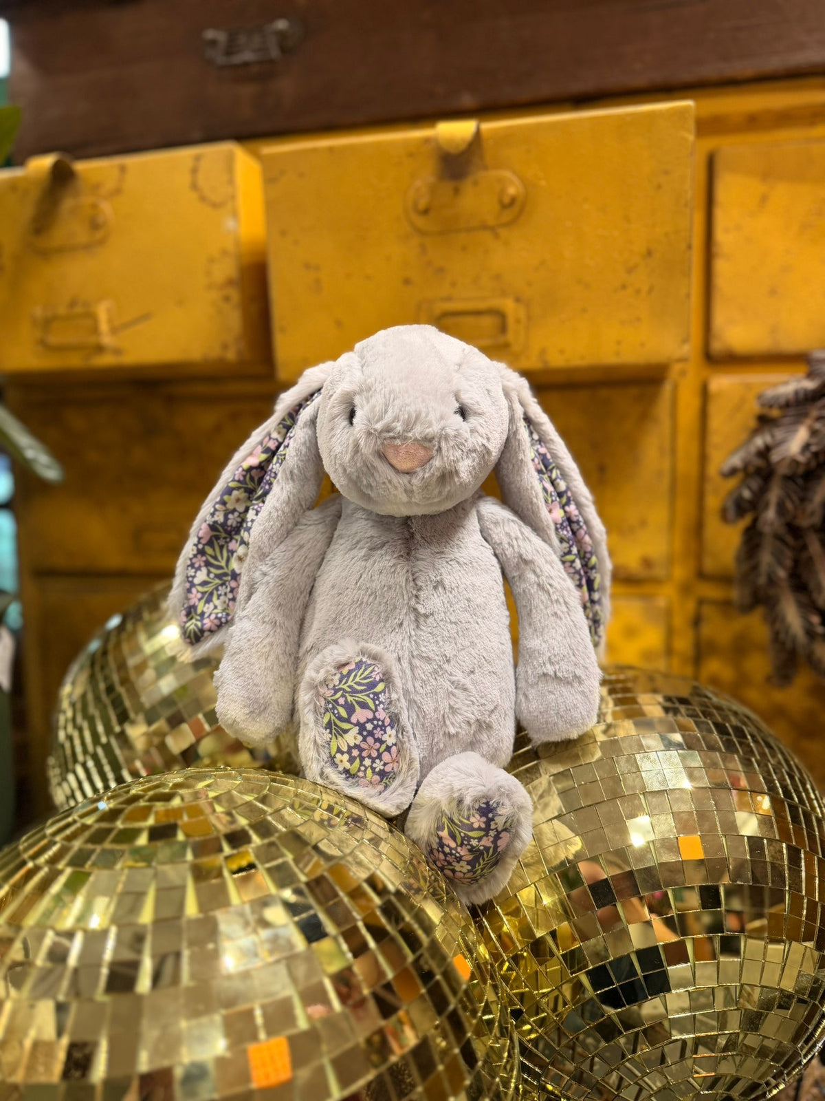 JELLY CAT - Peluche lapin avec motif floral