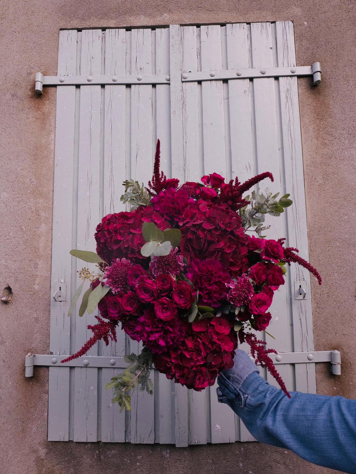 MYOSOTIS - Bouquet de fleurs fraîches - Tons rouges & roses