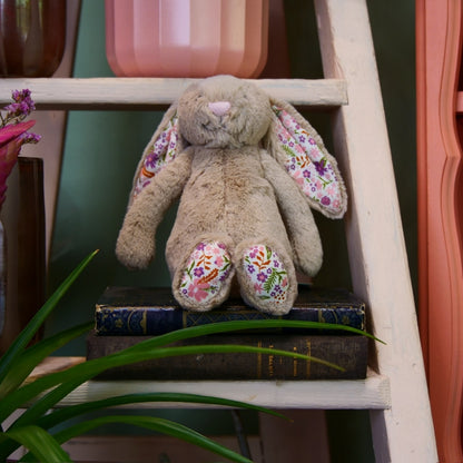 JELLY CAT - Peluche lapin avec motif floral