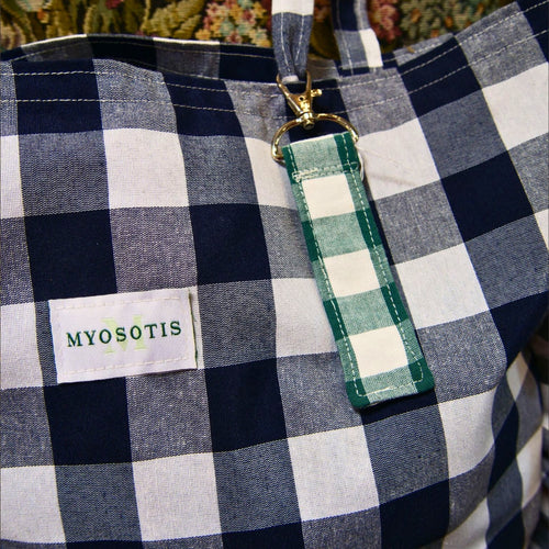MYOSOTIS - Porte-clé Carreaux blanc et vert