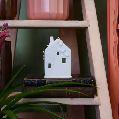 RÄDER – Photophore maison en porcelaine blanche