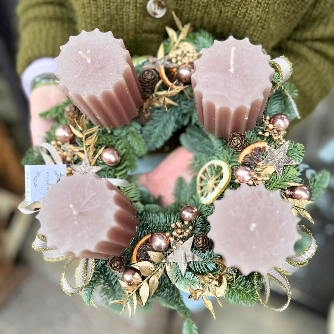 Kit couronne avec bougie (de l'Avent) à faire soi même - [PRÉCOMMANDE]