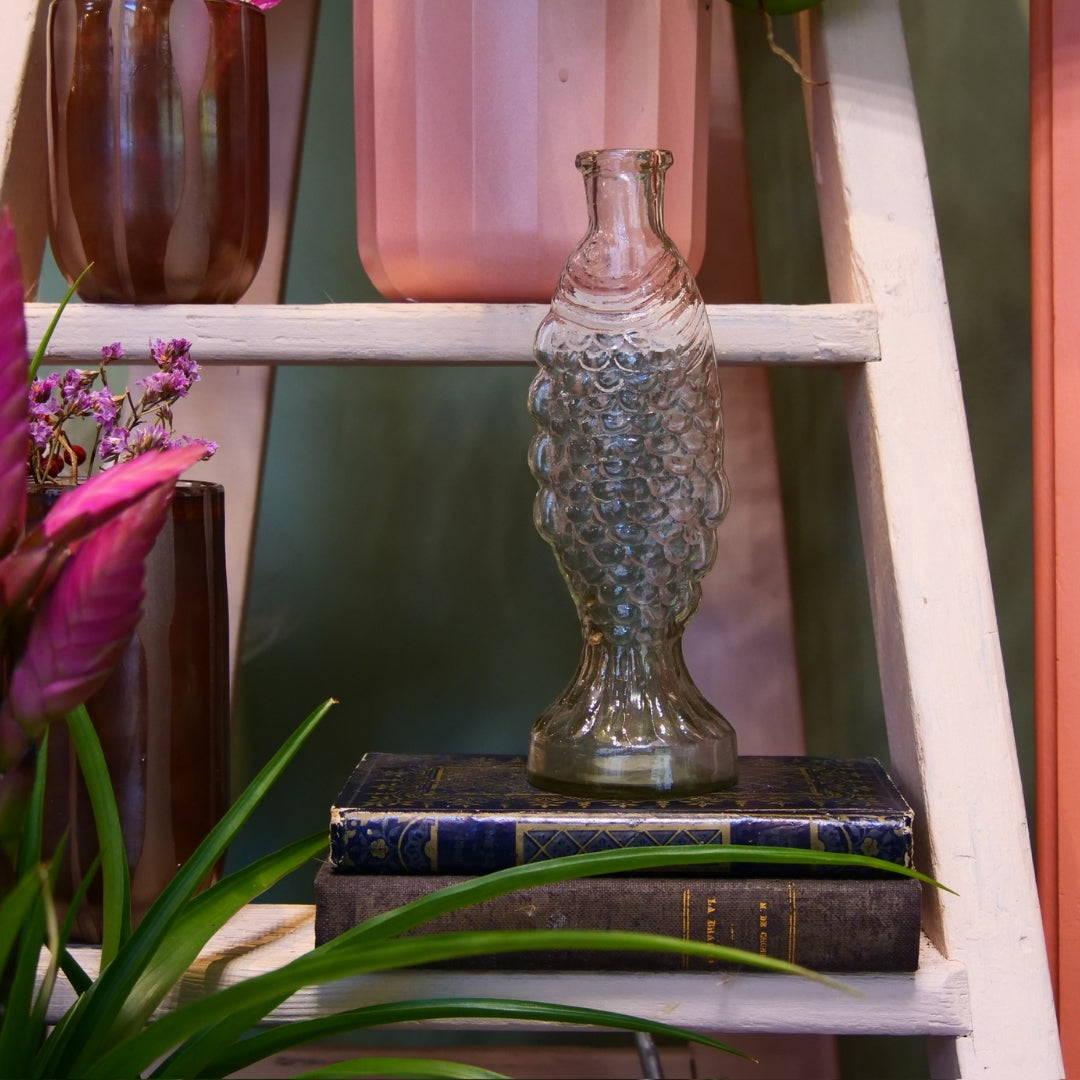 MADAM STOLTZ – Carafe / vase poisson en verre recyclé