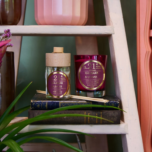 CERABELLA - Bougie parfumée & diffuseur d'ambiance N°21 Rubarbe & Feuille