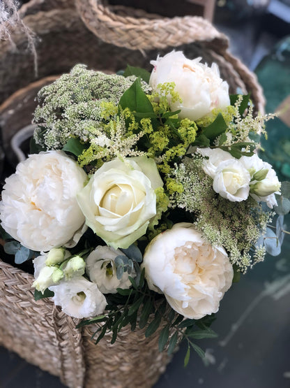 MYOSOTIS - Bouquet de fleurs fraîches - Blanc & vert