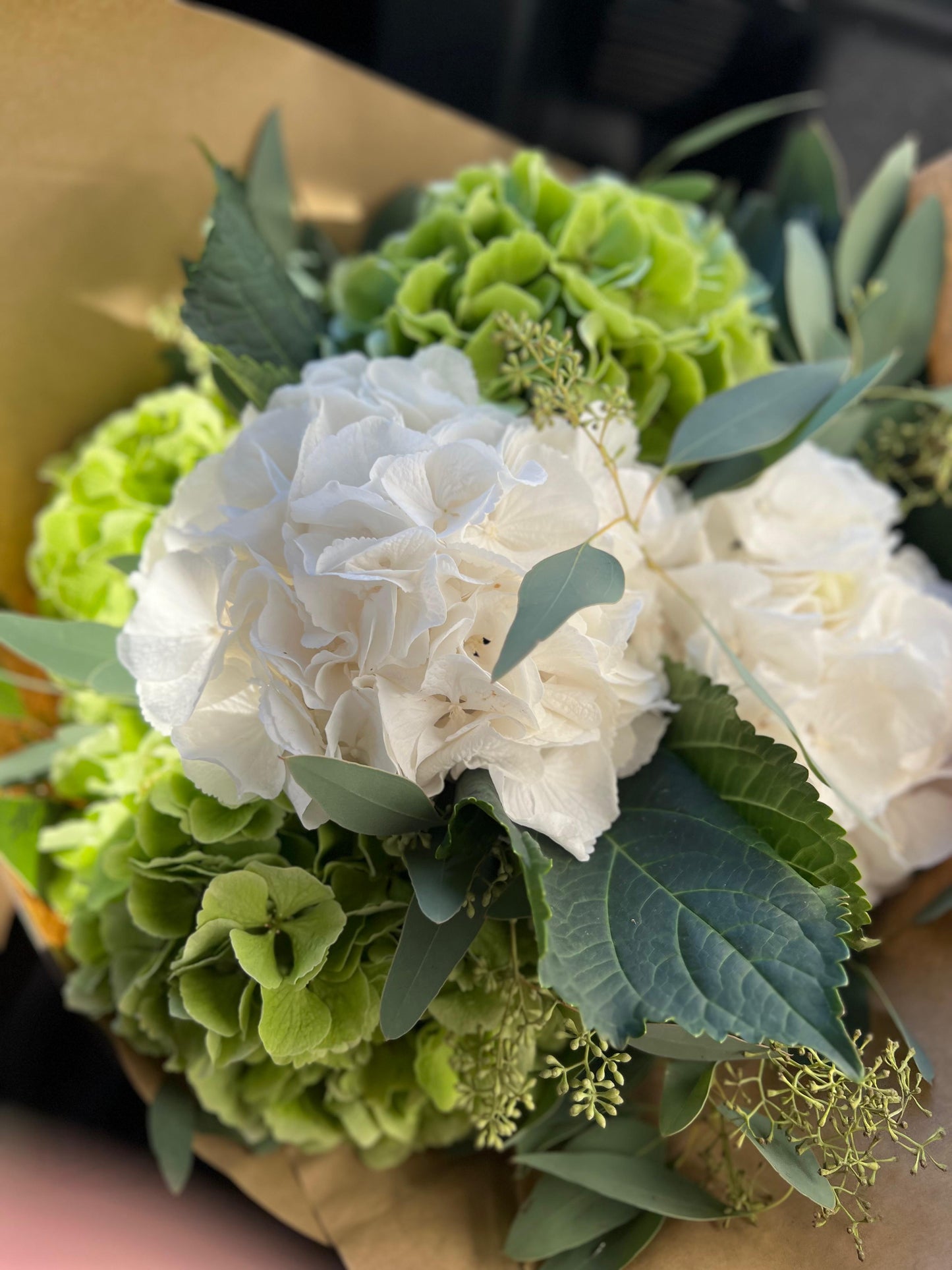 MYOSOTIS - Bouquet de fleurs fraîches - Blanc & vert