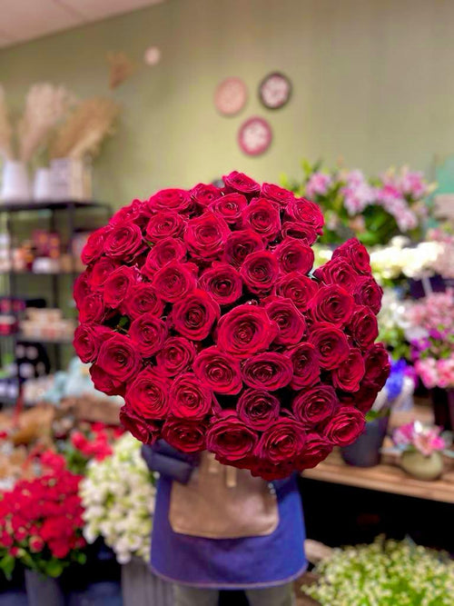 MYOSOTIS - Bouquet de roses rouges