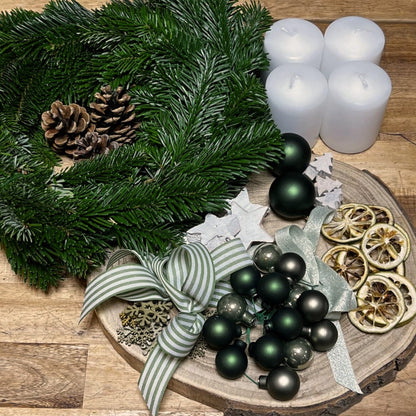 Kit couronne avec bougie (de l'Avent) à faire soi même - [PRÉCOMMANDE]